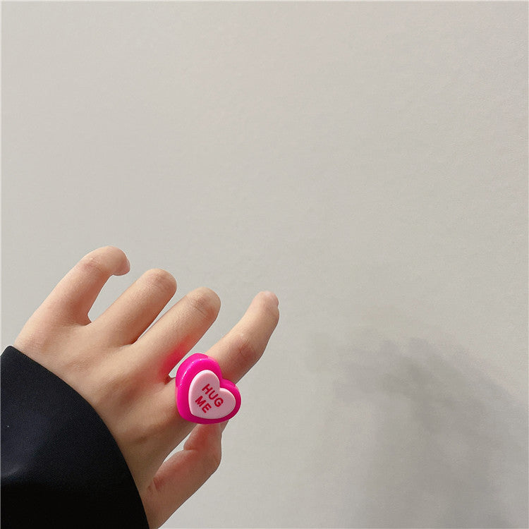 Door Color Acrylic Love Resin Letters Rings