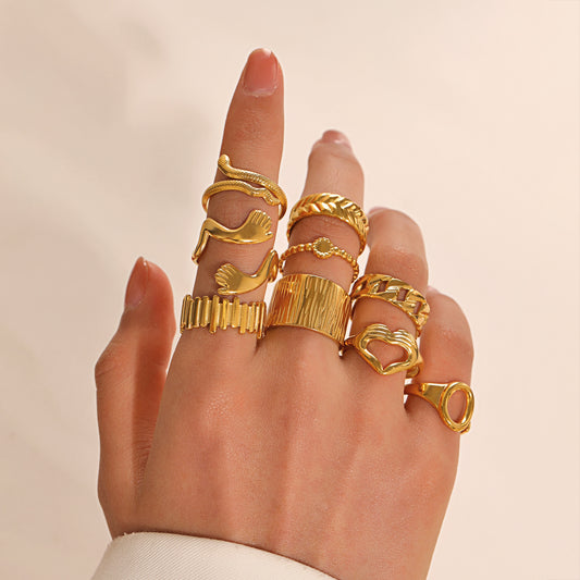 Women's Plated Fashion Style Simple Irregular Geometric Rings