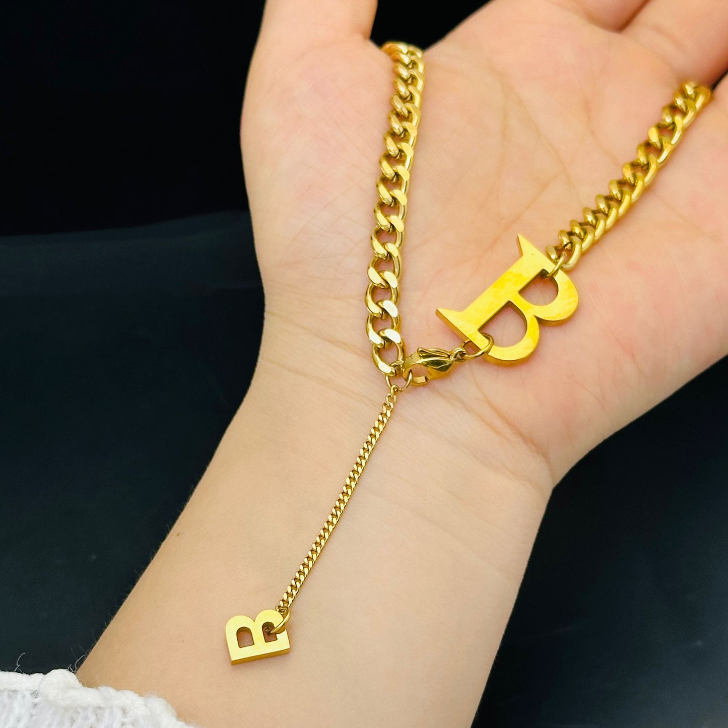 Women's & Men's Personalized Hip Hop Trendy Big Letter Necklaces