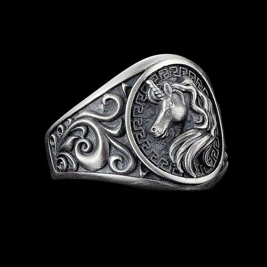 Men's Unicorn Trendy Hip Hop Cool Retro Index Rings