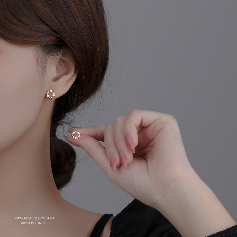 Women's Garland Branches Leaves Small Wreath Graceful Earrings