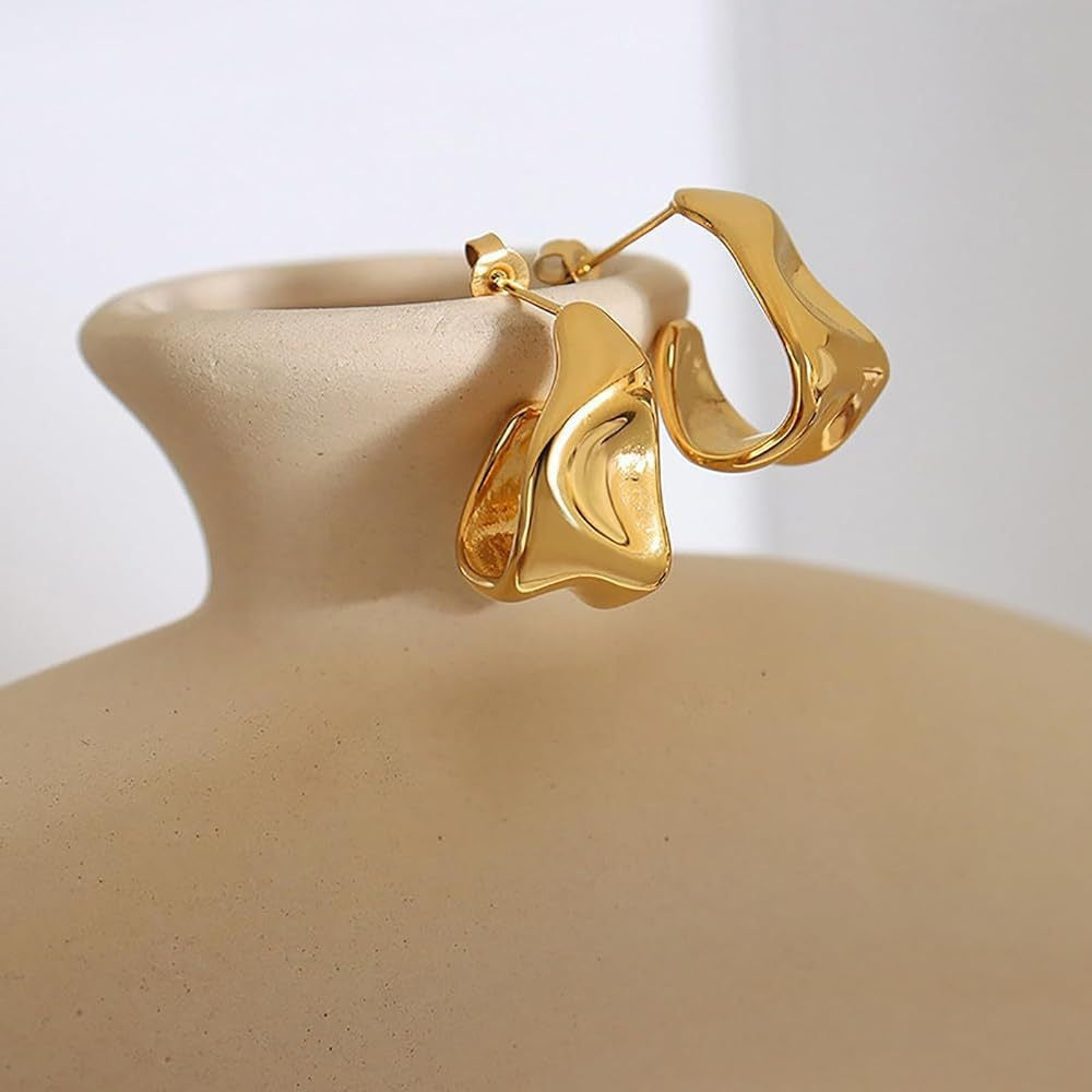 Women's Fashion Irregular Geometric Ear Gold-plated Stainless Earrings