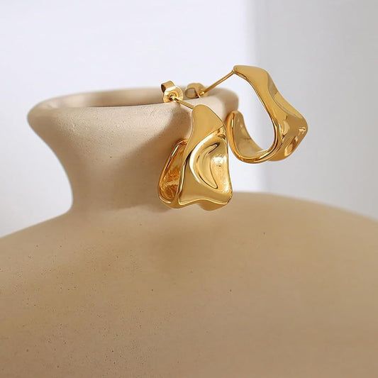 Women's Fashion Irregular Geometric Ear Gold-plated Stainless Earrings