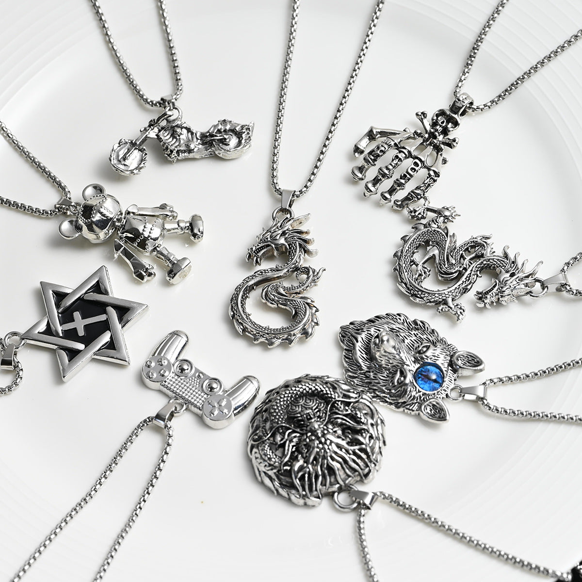 Men's Female Hip Hop Trendy All Match Personality Necklaces