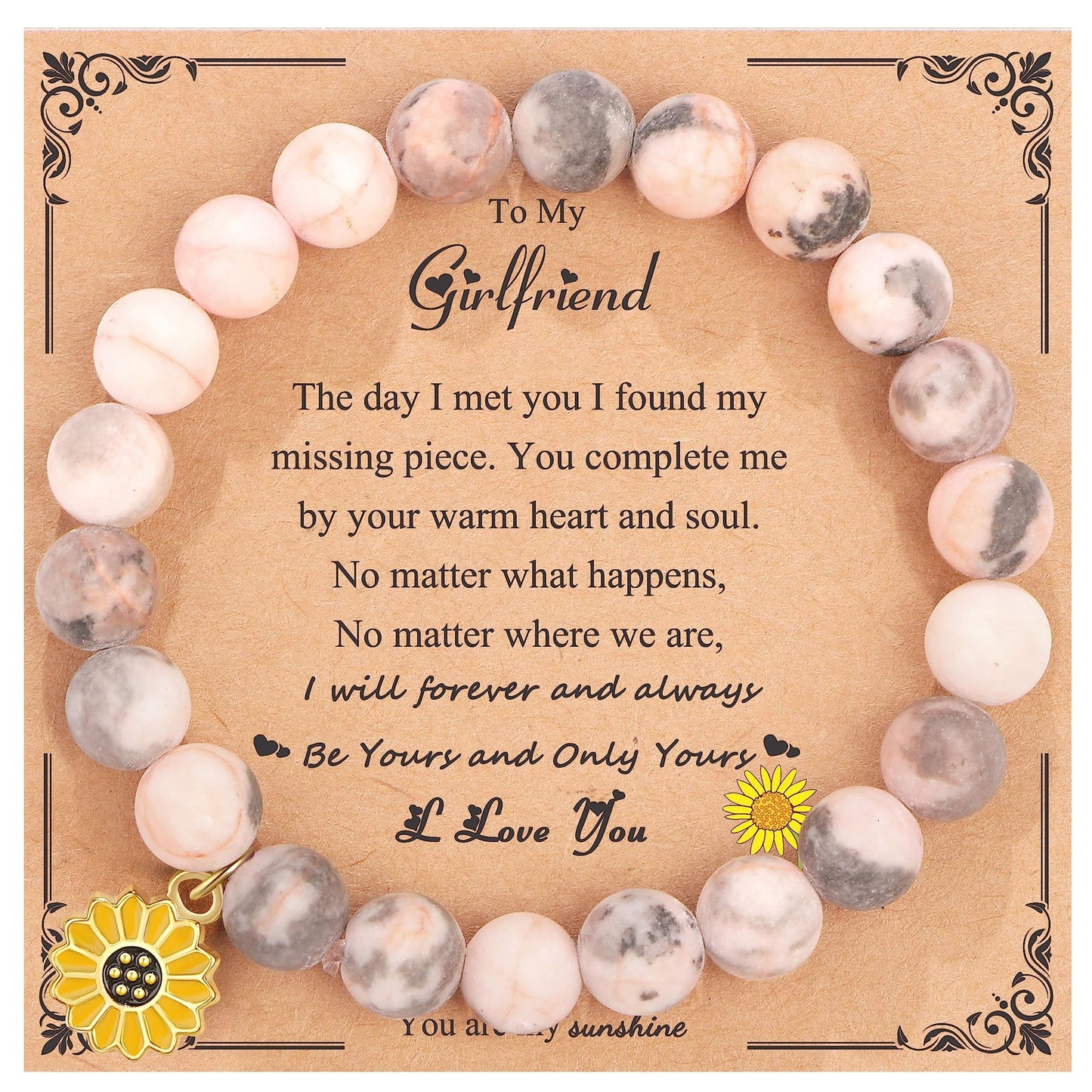 Pink Zebra Sunflower Friend Daughter Gift Bracelets