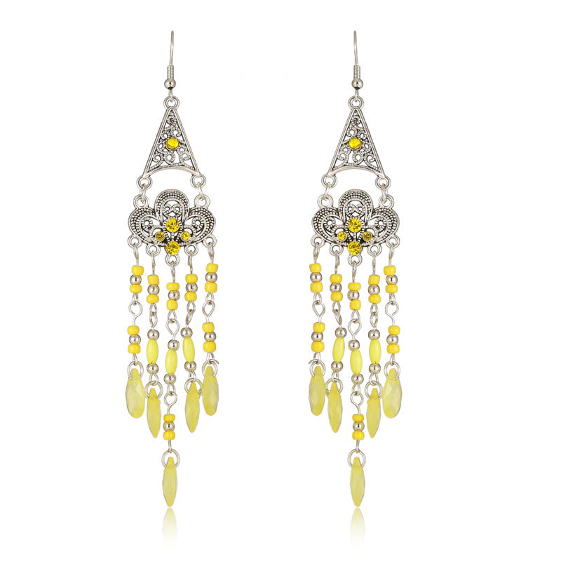 Long Female Daisy Pattern Water-drop Eardrops Earrings