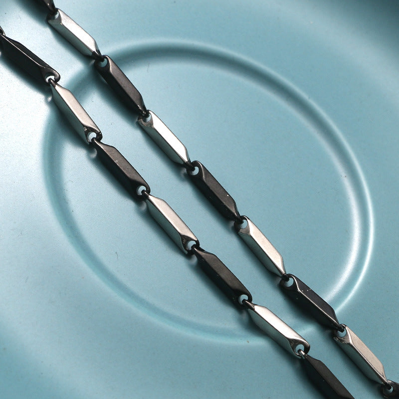 Titanium Steel Diamond Melon Seeds Chain Hip Hop Necklaces