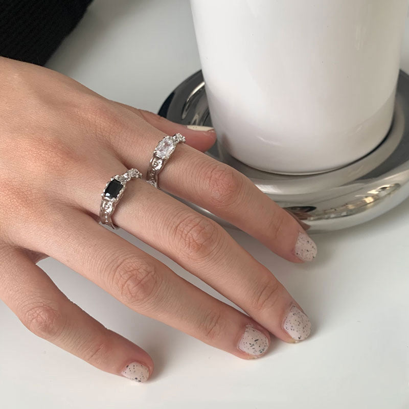 Niche Design French Irregular Dark Style Rings