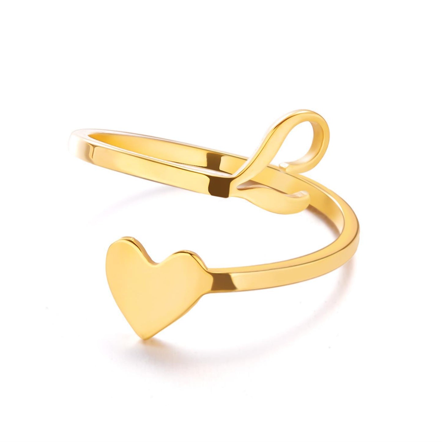 Letter Stainless Steel Open Three-dimensional Love Rings