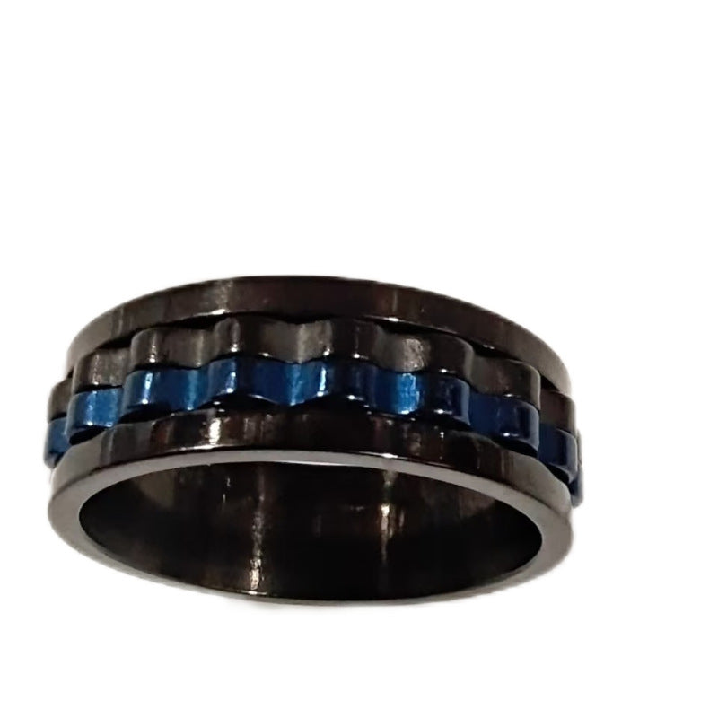 Women's & Men's Gear Batch Flower Stainless Steel Decompression Fashion Personality Rings