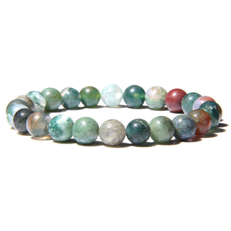 Men's Natural Stone Beads White Turquoise Elastic Bracelets