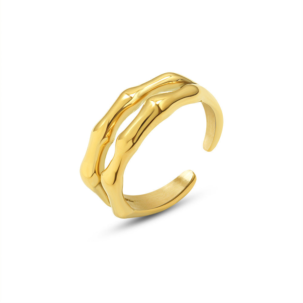Personalized Antique Style Double Layer Bamboo Index Rings