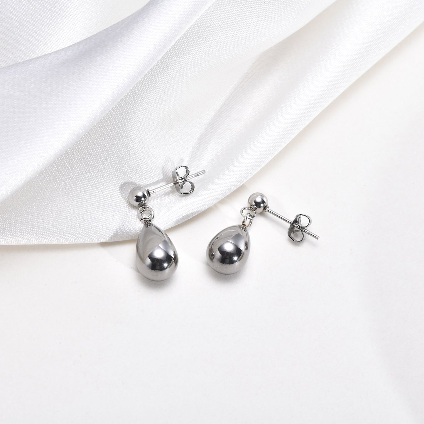 Women's Steel Water Drop For Gold French Earrings