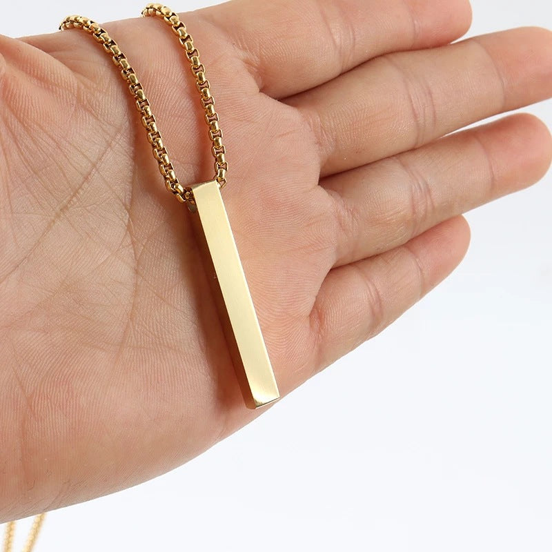 Simple Style Metal Strip Stainless Steel Trendy Hip Necklaces