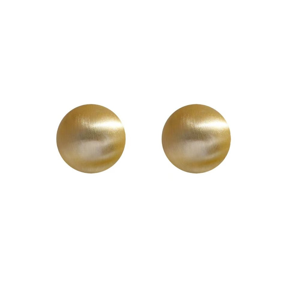 Women's Metal Brushed Frosted Ball Commuter Advanced Earrings