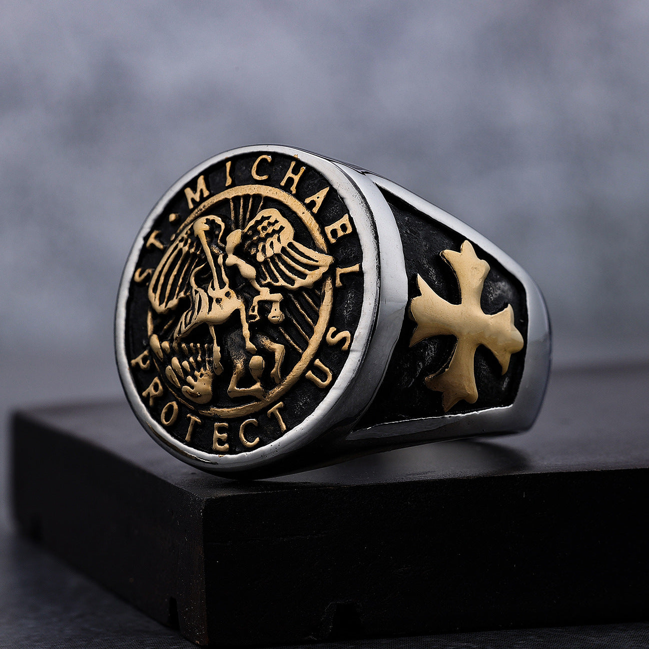 Men's Retro Archangel Titanium Steel Stainless Rings