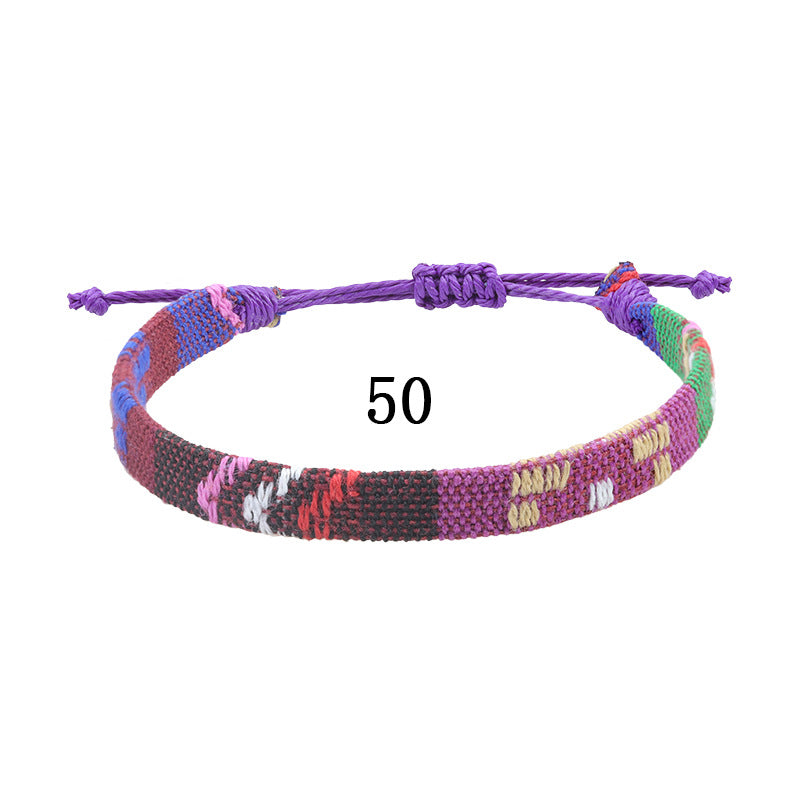 Style Cotton Linen Woven Fabric Carrying Bracelets