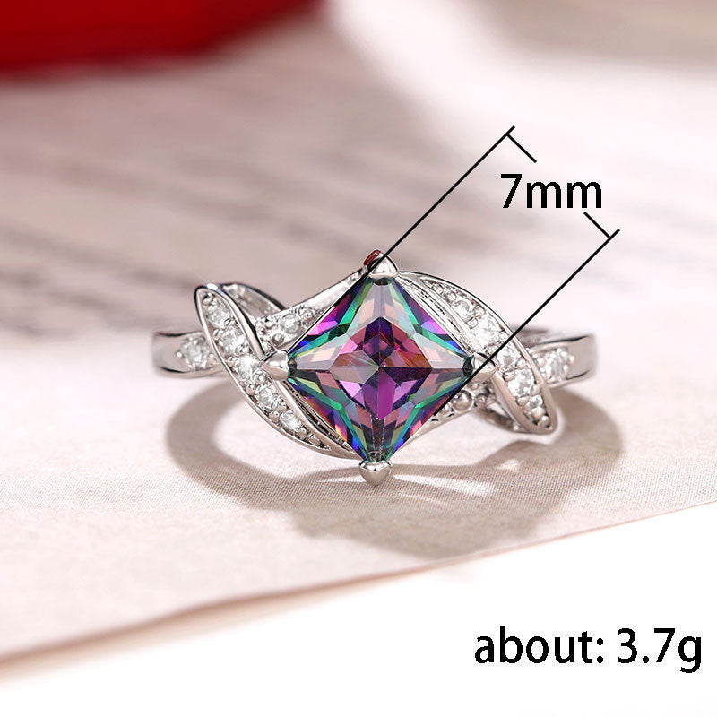 Creative Personality Square Diamond Color Zircon Bracelets