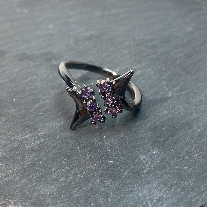 Asterism High Sense Dark Style Female Trendy Rings