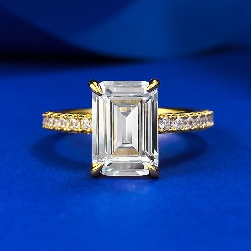 High Carbon Rhinestone Fashion Rectangular Sugar Rings