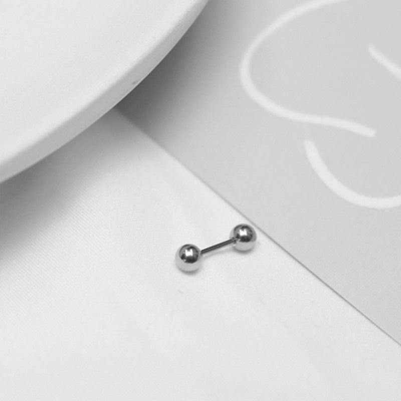 Women's Double Ball Ear Bone Frosty Style Elegant Titanium Earrings