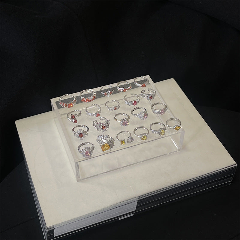 Light Luxury French High Sense Micro Inlaid Rings