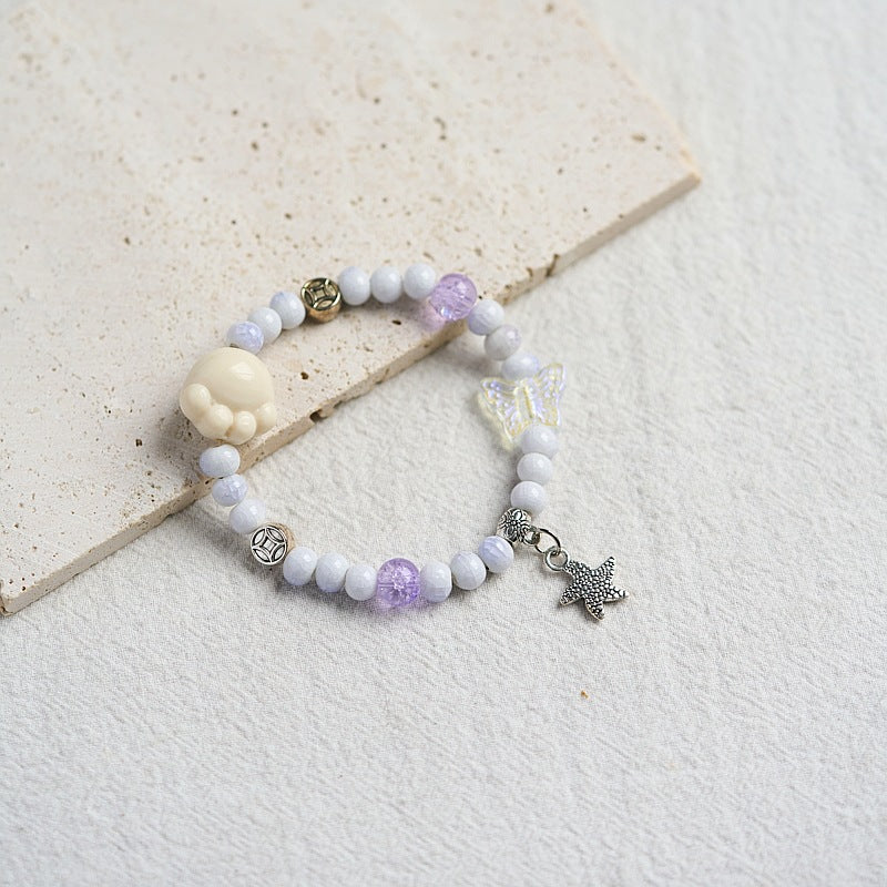 Women's Dopamine Color Ceramic Ancient Style Beaded Bracelets