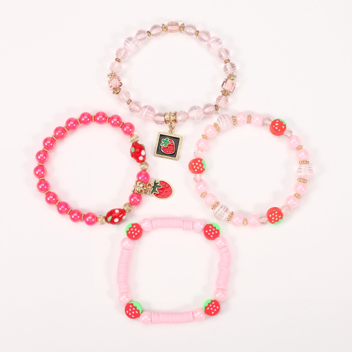 Fruit Strawberry Polymer Clay Artificial Crystal Bracelets