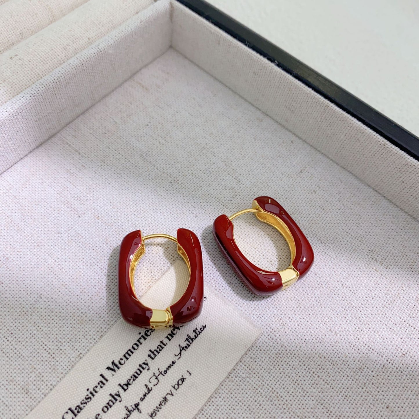 Enamel Drip Glazed Ear Mild Luxury Earrings
