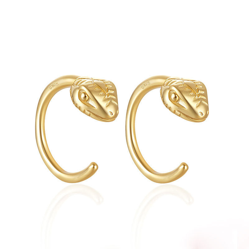 Sier High-grade Personality Simulated Snakes Animal Earrings