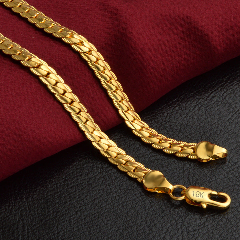 Sier Plated Gold Accessories Cuban Full Necklaces