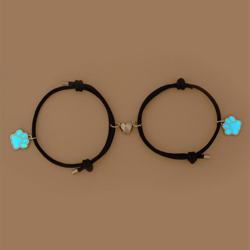 Luminous Dog's Paw Love Heart Magnetic Bracelets