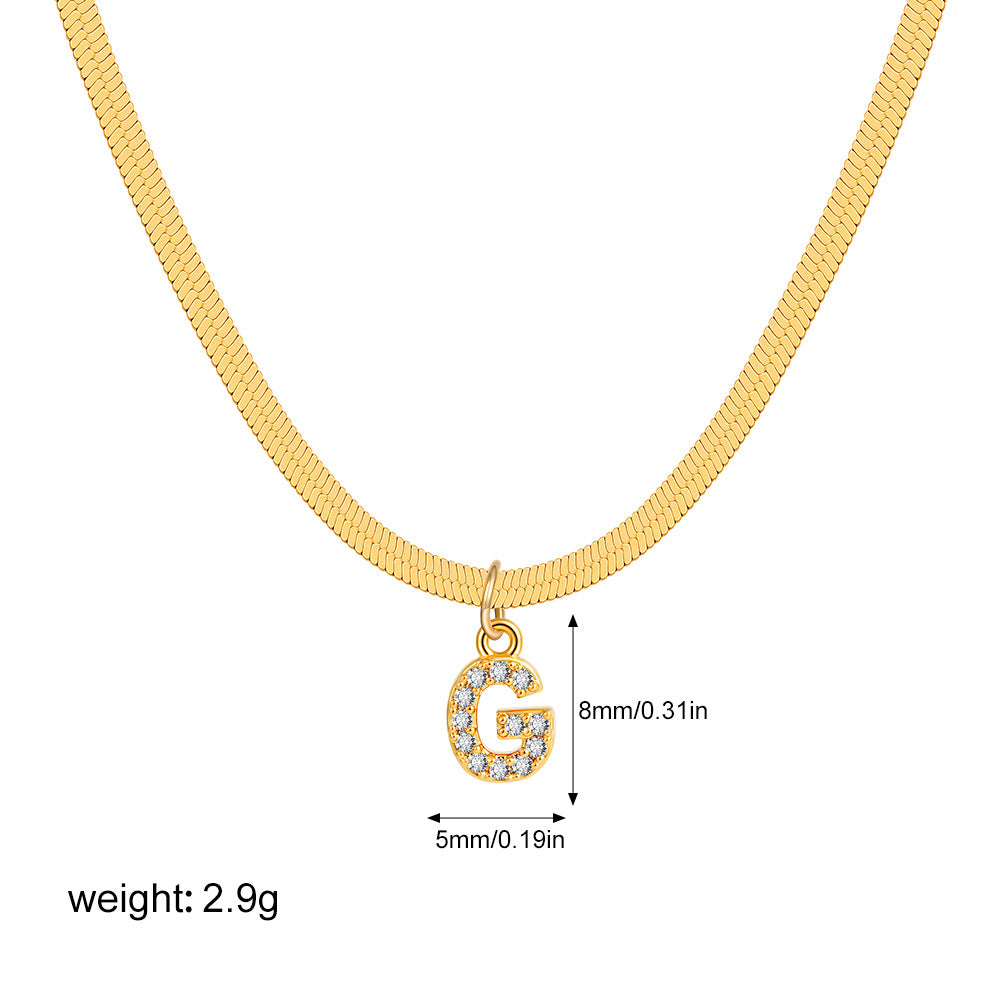 Stainless Steel Snake Bones Chain Letter Necklaces