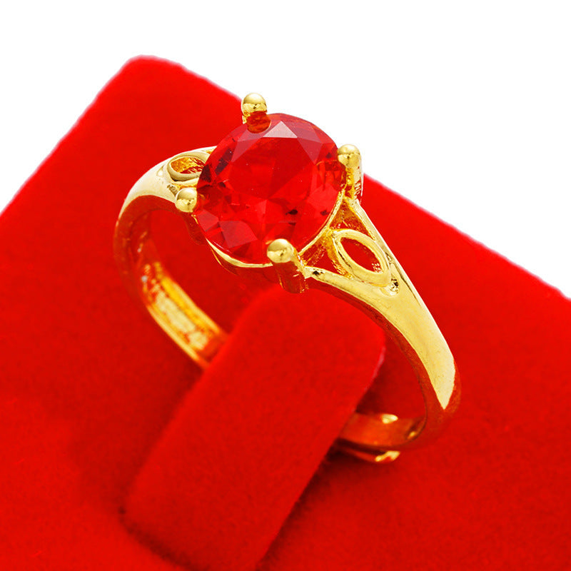 Women's Imitation Diamond Colored Gemstone No Color Rings