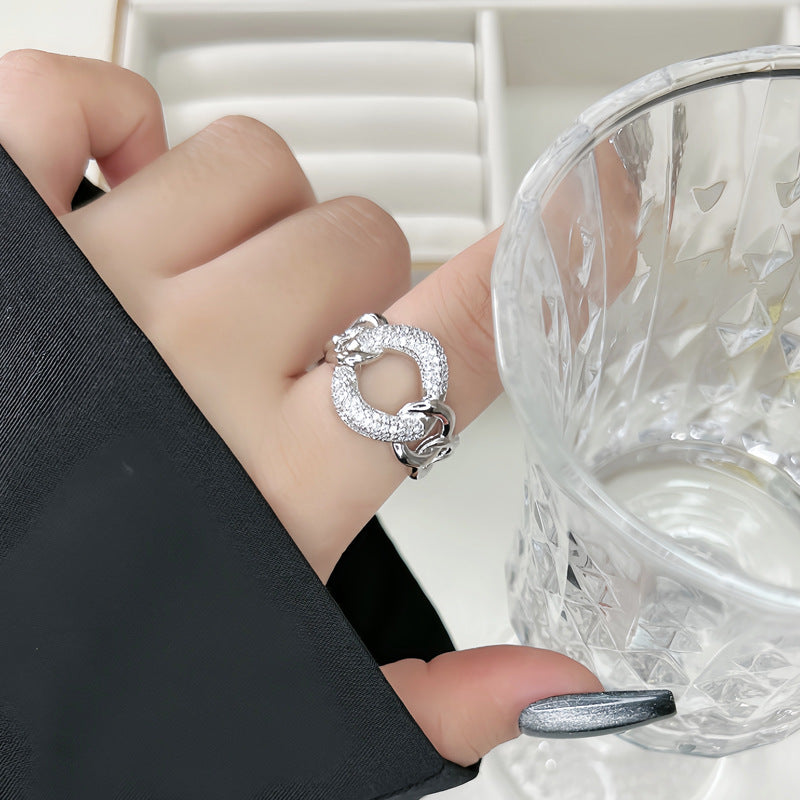 Super Flash Buckle Twist Full Diamond Open-end Rings