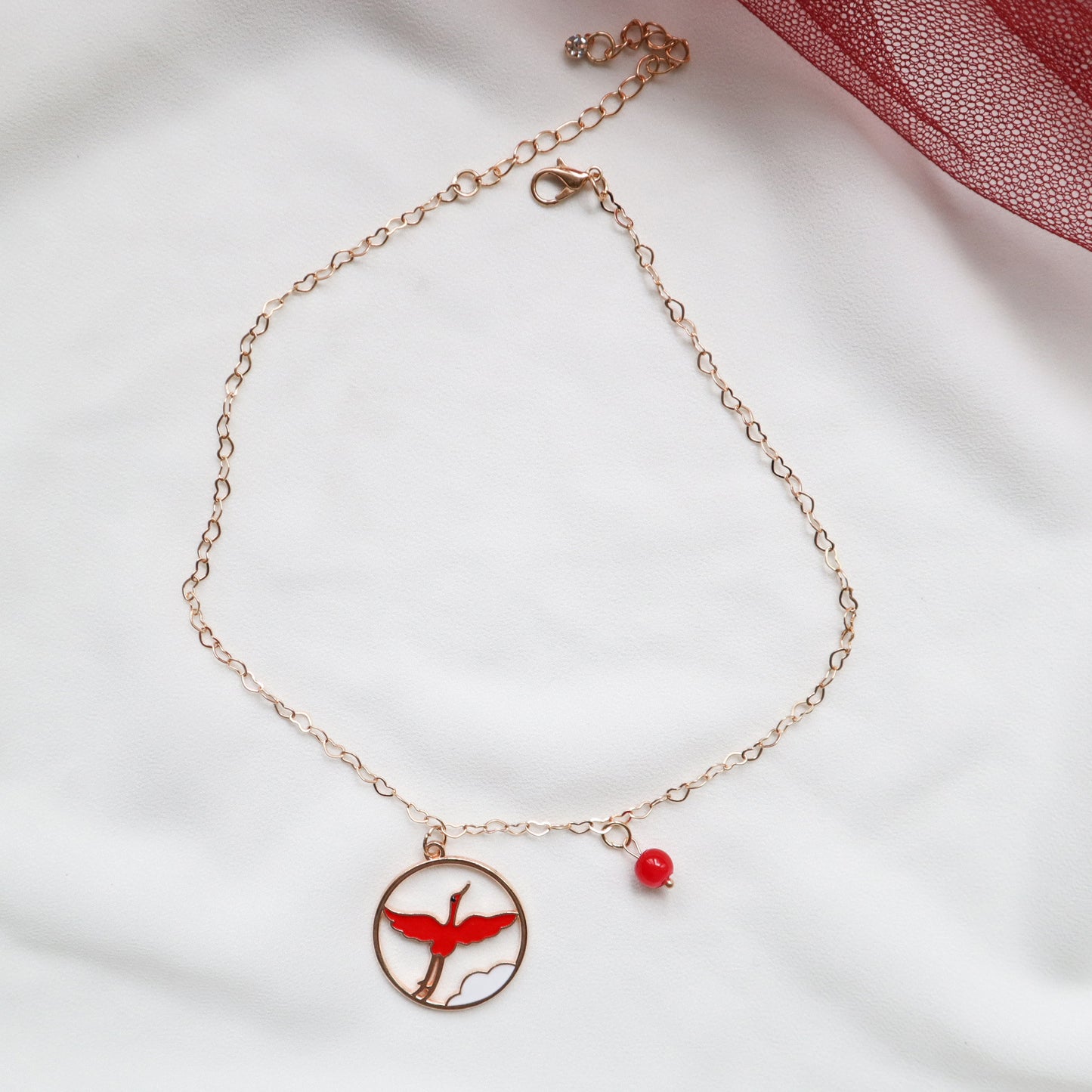 Women's Red Ornament Short Clavicle Chain For Necklaces