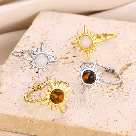 Women's Glamorous Sunflower Super Flash Open Rings