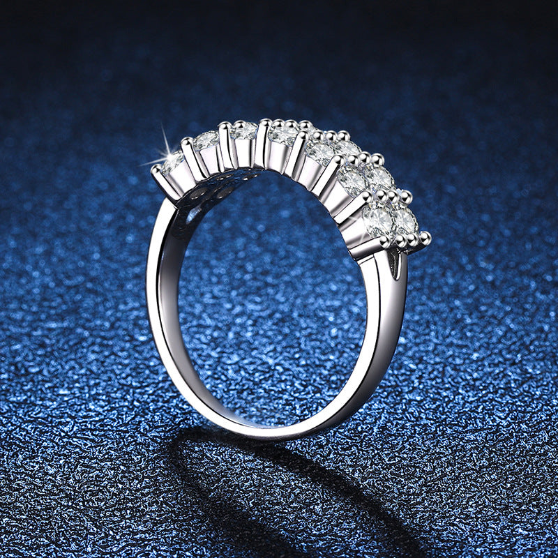 Sterling Sier Female Carat Moissanite Full Rings