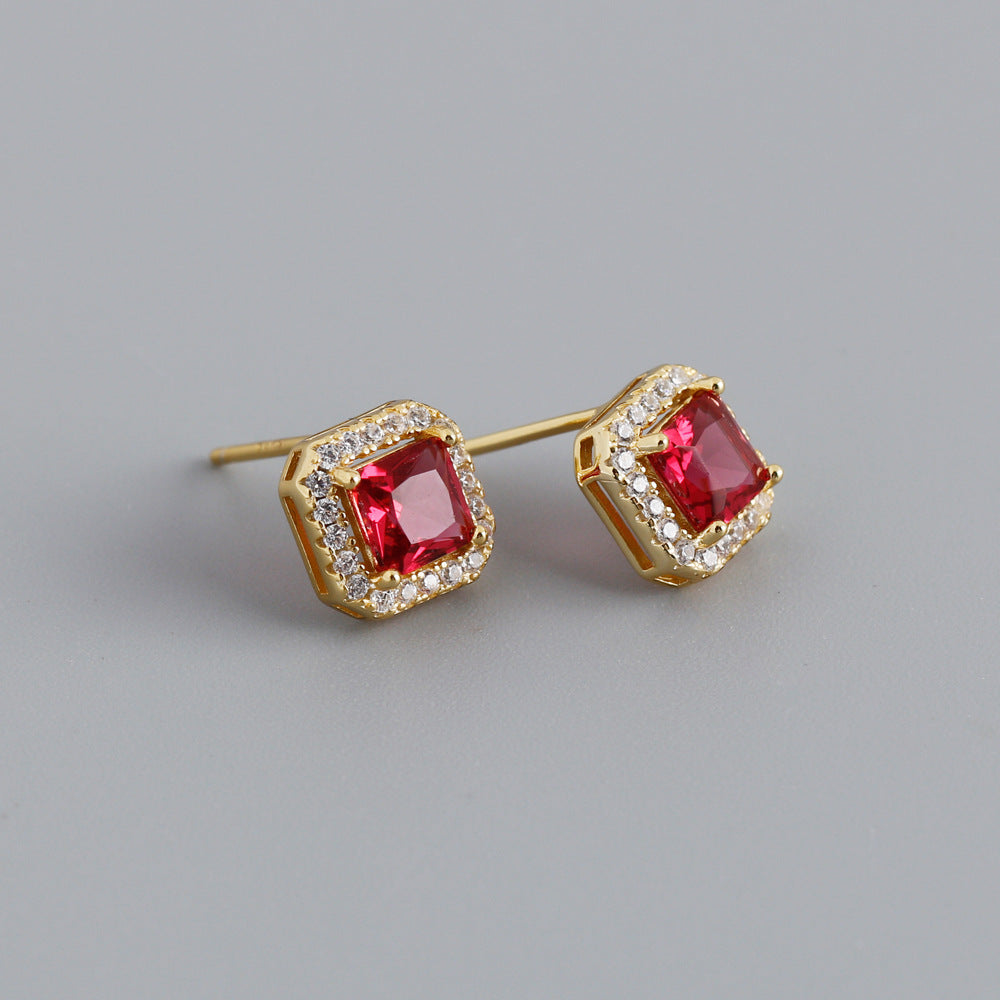 Square Zircon Sterling Sier With Diamonds Rings