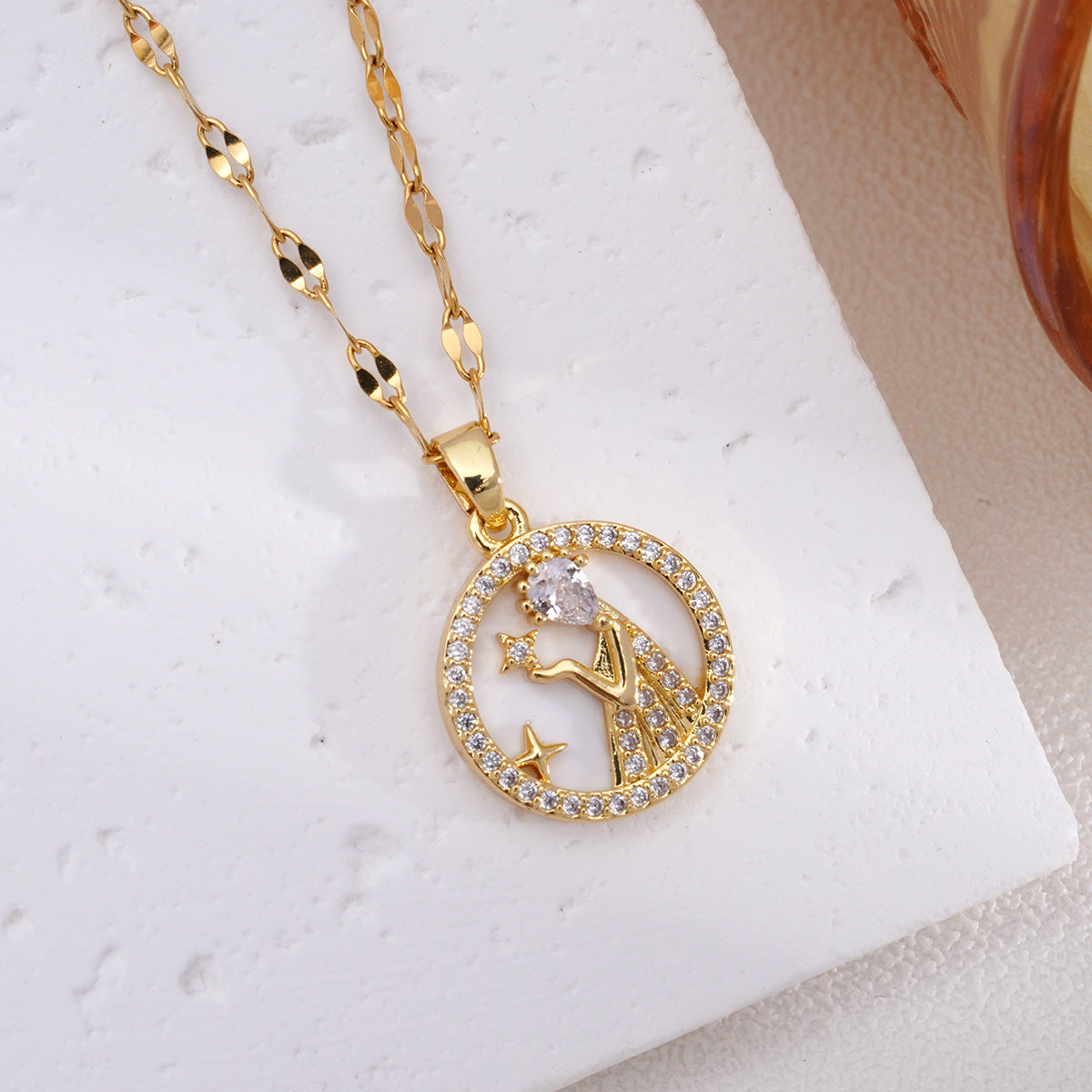Women's Fashion Twee Constellations Design High-grade Real Gold Necklaces