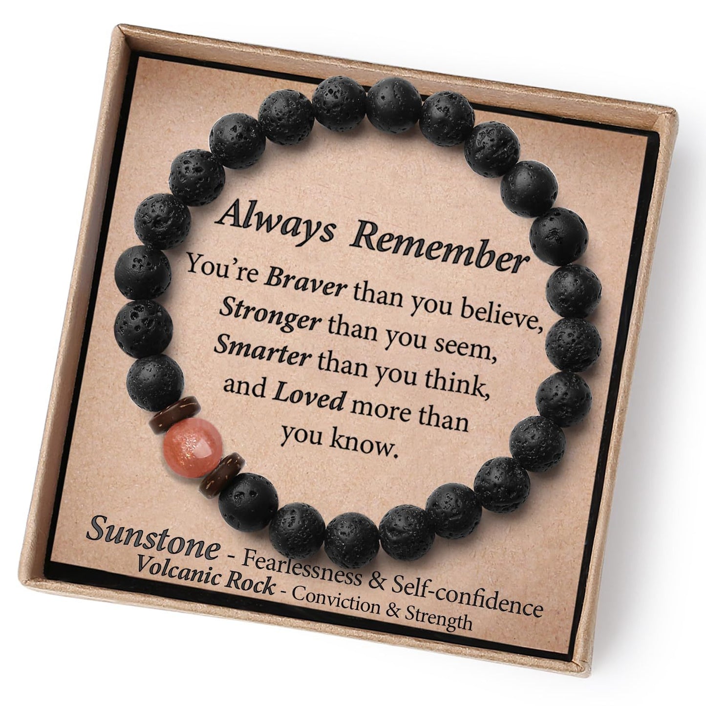 Men's Natural Black Planet Texture Son Gift Bracelets