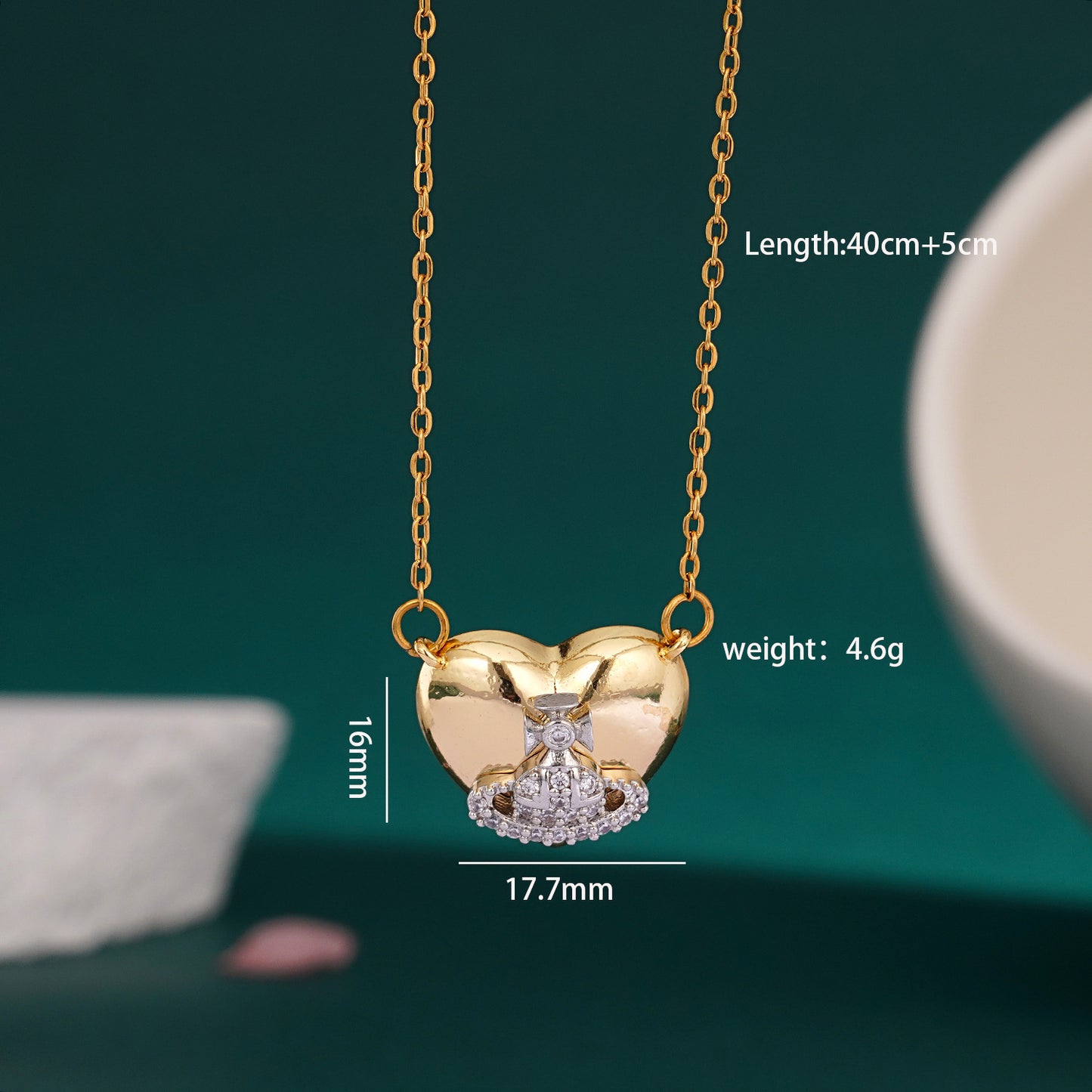 Women's Heart Butterfly Saturn Inlaid Zircon Versatile Personality Necklaces