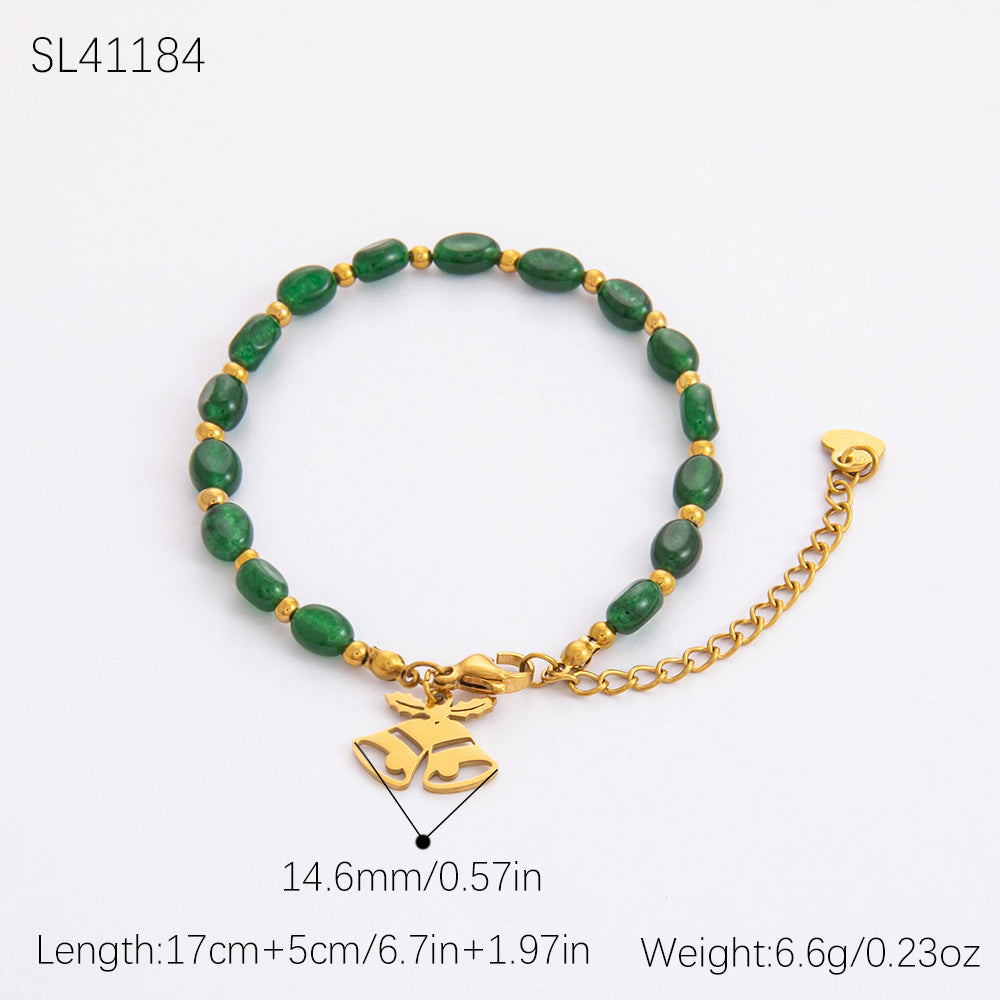 Gold Stainless Steel Christmas Elderly Snowman Necklaces