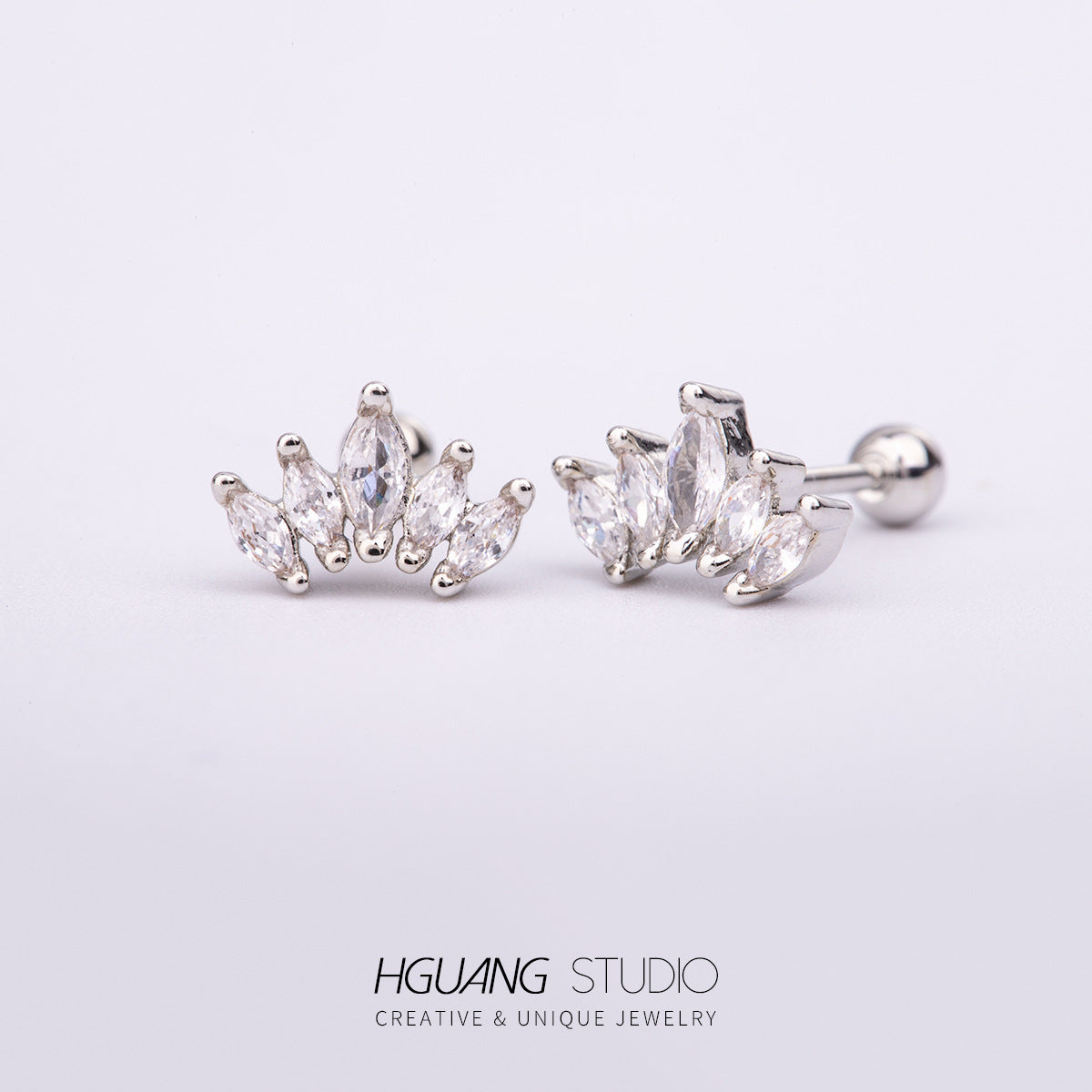 Steel Gold Micro Inlaid Zirconium Ear Earrings