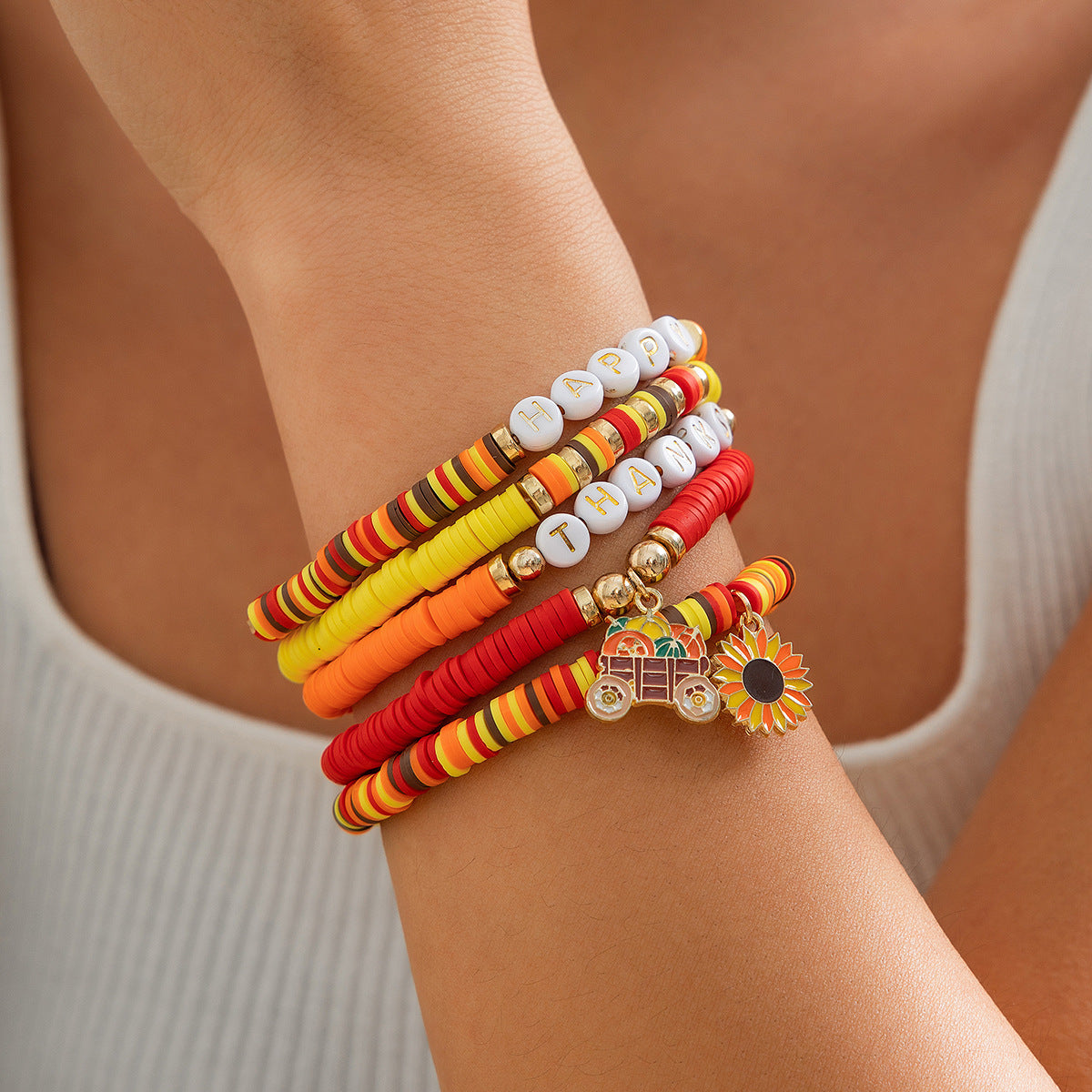 Leaf Acrylic Creative Handmade Polymer Clay Bracelets