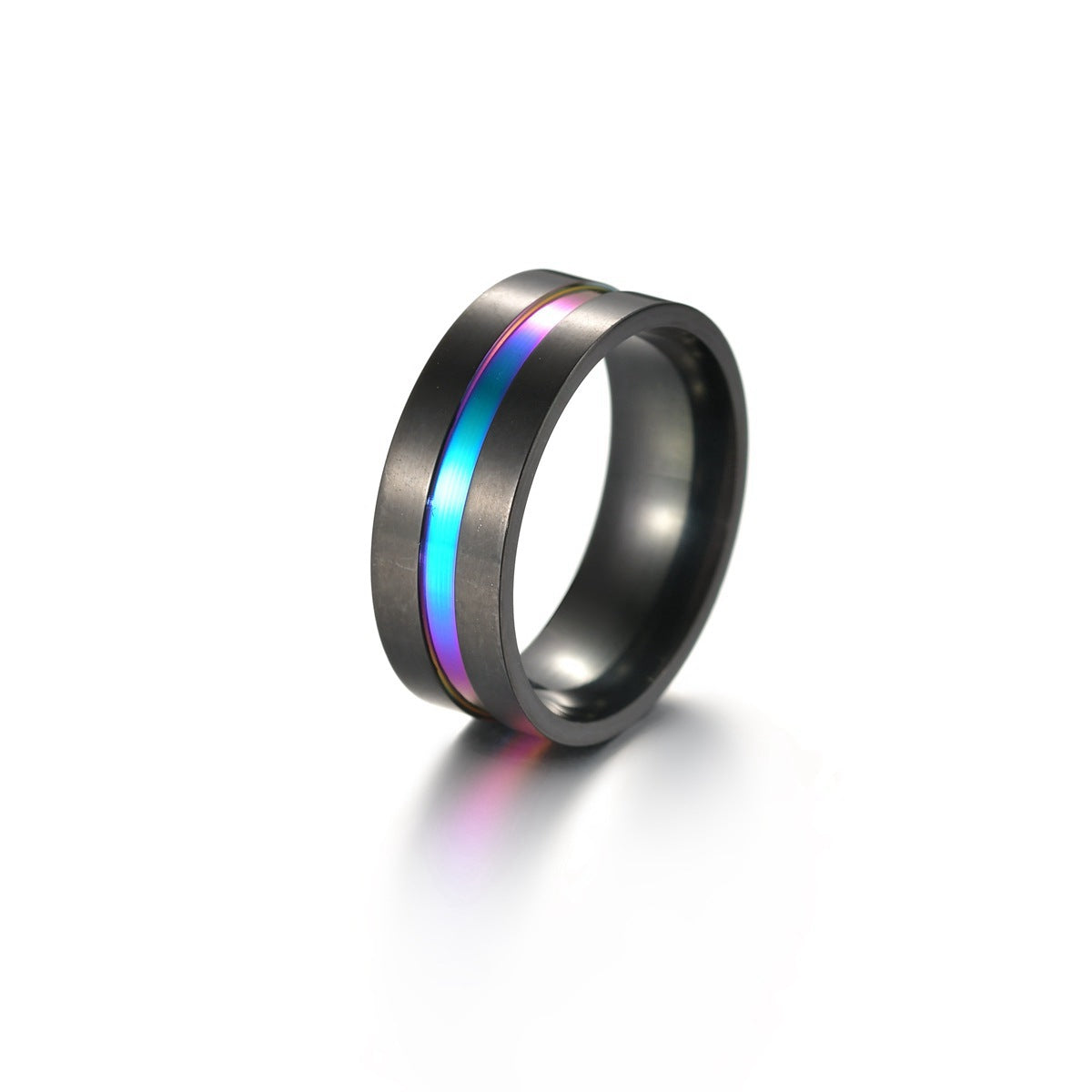 Men's Classic Ornament Electroplated Black Combination Stainless Rings