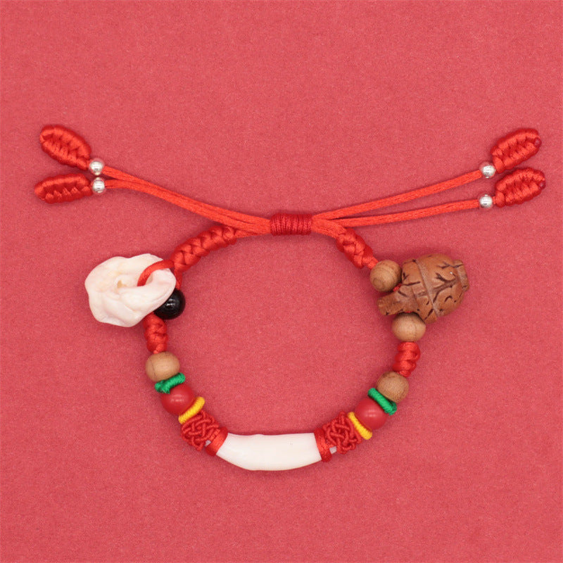 Children's Teeth Walnut Basket Pig Auditory Ossicle Bracelets