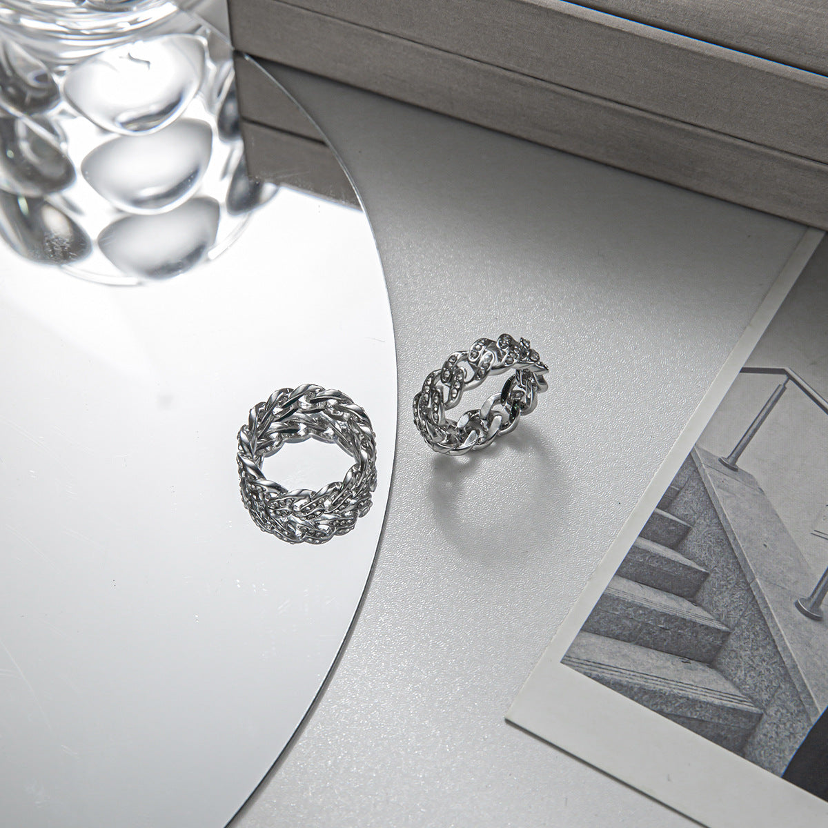Women's & Men's Cuban Style Hip Hop Punk Couple Rings