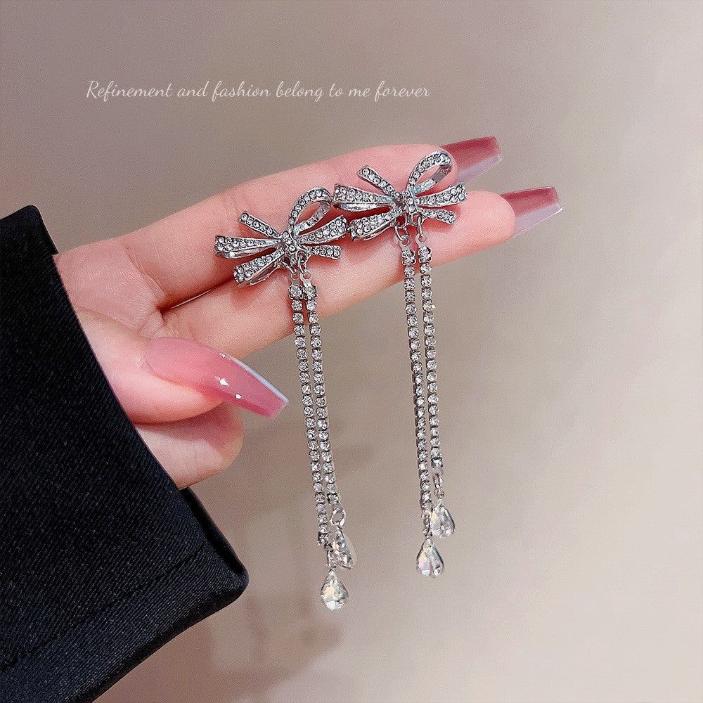 Needle Elegant Tassel Advanced Simple Thin Earrings