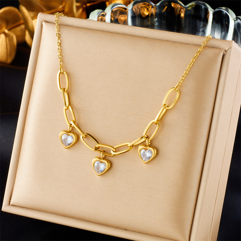 Fashion Minority Design Retro Diamonds Love Necklaces